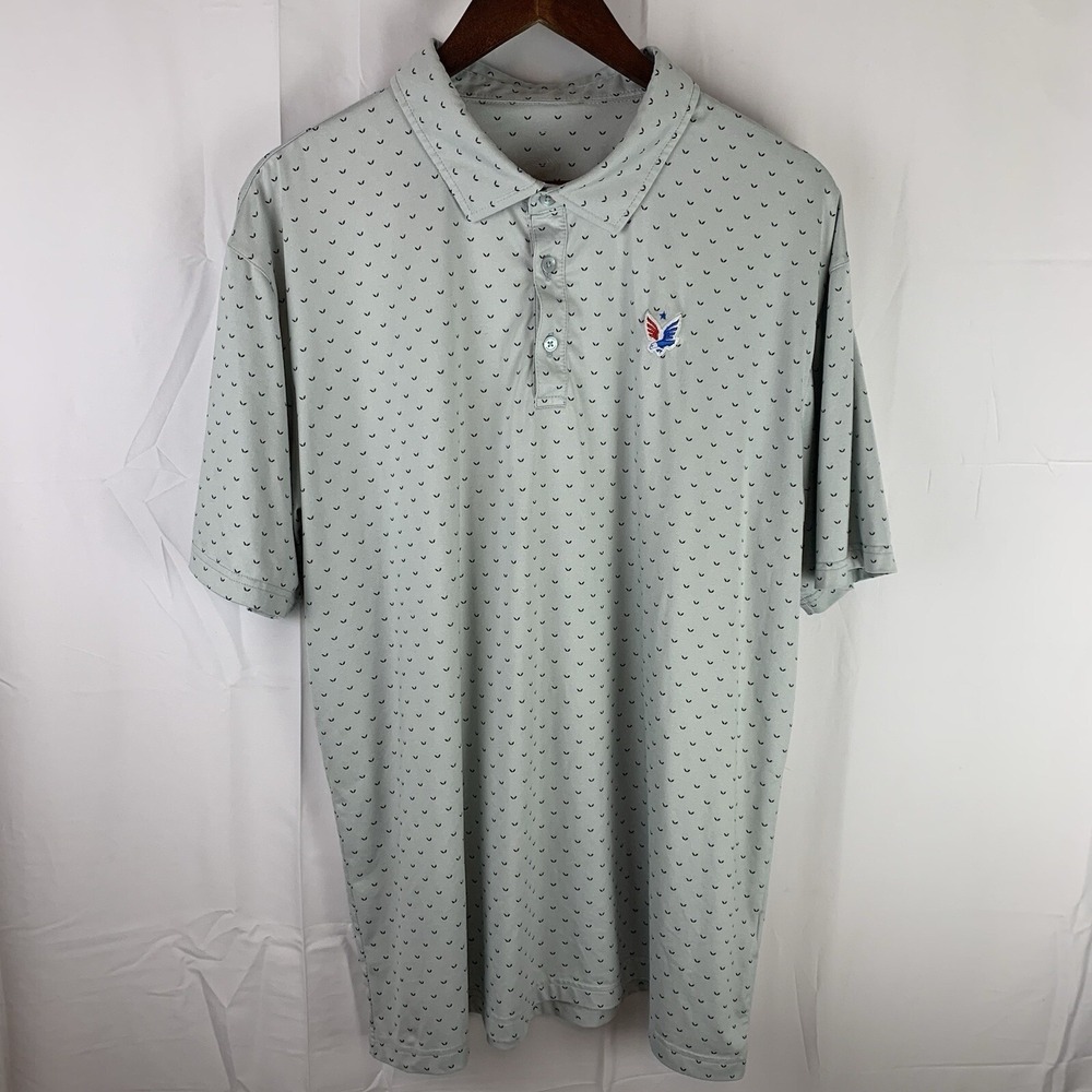 Swannies Polo Shirt Mens XL Extra Large Geometric Golf Golfing Performance AOP